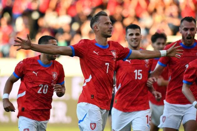 Sport Themen der Woche KW24 June 10, 2024, Hradec Kralove, Czech Republic: ANTONIN BARAK of Czech Republic (7) celebrate after scoring goal (2:1) during the International Friendly, Länderspiel, Nationalmannschaft soccer match between Czech Republic and North Macedonia, at June 10, 2024, in Hradec Kralove in the Czech Republic. Hradec Kralove Czech Republic - ZUMAr156 20240610_aap_r156_023 Copyright: xSlavekxRutax