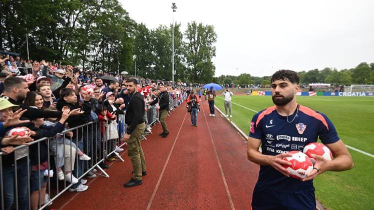 Neuruppin, Germany, 100624. Volksparkstadion. Training of the Croatian national team, Nationalteam before the 2024 European Football Championship in Germany. In the photo: Josko Gvardiol . Photo: Ante Cizmic CROPIX Zagreb Croatia Copyright: xxAntexCizmicx trening_hrvatska9-100624