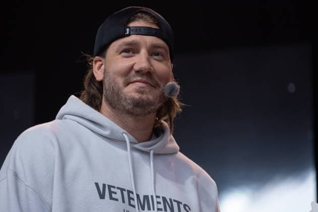 Nicklas Bendtner, former striker on the Danish men s national football team on the stage in Tivoli in Copenhagen Monday June, 10, 2024. DBU, TV2 and Tivoli send the Danish men s national football team off to the UEFA EURO, EM, Europameisterschaft,Fussball 2024 with a live show from Tivoli in Copenhagen Copenhagen Tivoli Denmark Copyright: xKristianxTuxenxLadegaardxBergx 2E6A5444