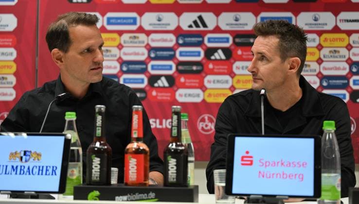 11 06 2024 1 FC Nürnberg Nuernberg FCN Club Media event Press conference Presentation of new coach Head coach xwoxzix Joti Chatzialexiou Board Sports 1 FC Nürnberg FCN Miroslav Klose Coach 1 FC Nürnberg FCN