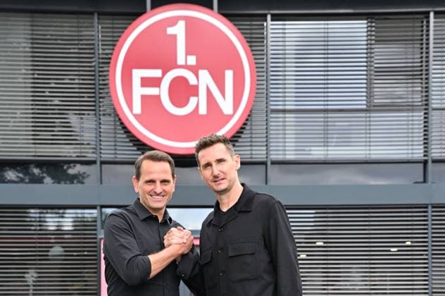 11 06 2024 1 FC Nürnberg Nuernberg FCN Club Media event Press conference Presentation of new coach Head coach xwoxzix Joti Chatzialexiou Board Sports 1 FC Nürnberg FCN Miroslav Klose Coach 1 FC Nürnberg FCN