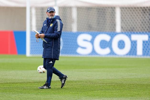 Scotland coach Coach Steve Clarke during the training session Scotland Training Session and press conference, PK, Pressekonferenz UEFA European Championship, EM, Europameisterschaft 2024, Group A Football, Stadion am Groben, Garmisch-Partenkirchen, Germany, 11 Jun 2024 EDITORIAL USE ONLY No use with unauthorised audio, video, data, fixture lists, club league logos or live services. Online in-match use limited to 120 images, no video emulation. No use in betting, games or single club league player publications.  Copyright: xPaulxCurrie Shutterstockx 14523736c