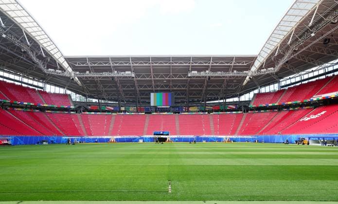 EM Host City Leipzig Stadium Open Media Day Leipzig, 11 06 2024, Stadion Leipzig, Football, UEFA Euro 2024, Host City Leipzig , Open Media Day at the stadium , In photo stadium view, overview , For editorial use only Only editorial use , Picture Point