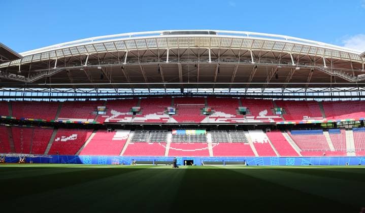 EM Host City Leipzig Stadium Open Media Day Leipzig, 11 06 2024, Stadion Leipzig, Football, UEFA Euro 2024, Host City Leipzig , Open Media Day at the stadium , In the photo stadium view, overview, back straight , For editorial use only Only editorial use , Picture Point