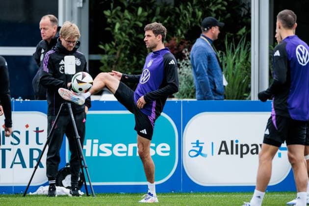 Training camp preparation UEFA EURO 2024 Germany 11 06 2024 Thomas Müller Germany, 13 on the ball Training camp preparation UEFA EURO 2024 Germany Training HerzoBase, Herzogenaurach on 11 06 2024 Copyright: xBEAUTIFULxSPORTS Wunderlx