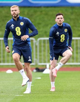 Andy Robertson of Scotland during the training session Scotland Training Session and press conference, PK, Pressekonferenz UEFA European Championship, EM, Europameisterschaft 2024, Group A Football, Stadion am Groben, Garmisch-Partenkirchen, Germany, 11 Jun 2024 EDITORIAL USE ONLY No use with unauthorised audio, video, data, fixture lists, club league logos or live services. Online in-match use limited to 120 images, no video emulation. No use in betting, games or single club league player publications.  Copyright: xPaulxCurrie Shutterstockx 14523736ad