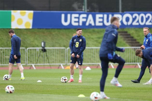 Scotland Training Session and press conference, PK, Pressekonferenz UEFA European Championship, EM, Europameisterschaft 2024, Group A Football, Stadion am Groben, Garmisch-Partenkirchen, Germany, 11 Jun 2024 EDITORIAL USE ONLY No use with unauthorised audio, video, data, fixture lists, club league logos or live services. Online in-match use limited to 120 images, no video emulation. No use in betting, games or single club league player publications.  Copyright: xPaulxCurrie Shutterstockx 14523736am