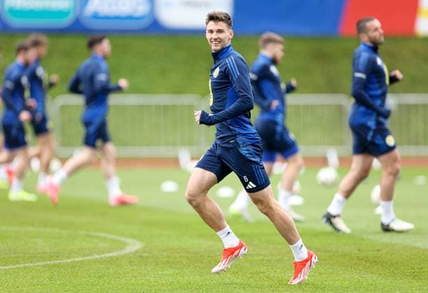 Kieran Tierney of Scotland during the training session Scotland Training Session and press conference, PK, Pressekonferenz UEFA European Championship, EM, Europameisterschaft 2024, Group A Football, Stadion am Groben, Garmisch-Partenkirchen, Germany, 11 Jun 2024 EDITORIAL USE ONLY No use with unauthorised audio, video, data, fixture lists, club league logos or live services. Online in-match use limited to 120 images, no video emulation. No use in betting, games or single club league player publications.  Copyright: xPaulxCurrie Shutterstockx 14523736as