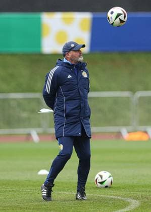 Scotland coach Coach Steve Clarke during the training session Scotland Training Session and press conference, PK, Pressekonferenz UEFA European Championship, EM, Europameisterschaft 2024, Group A Football, Stadion am Groben, Garmisch-Partenkirchen, Germany, 11 Jun 2024 EDITORIAL USE ONLY No use with unauthorised audio, video, data, fixture lists, club league logos or live services. Online in-match use limited to 120 images, no video emulation. No use in betting, games or single club league player publications.  Copyright: xPaulxCurrie Shutterstockx 14523736bq