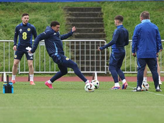 Che Adams of Scotland during the training session Scotland Training Session and press conference, PK, Pressekonferenz UEFA European Championship, EM, Europameisterschaft 2024, Group A Football, Stadion am Groben, Garmisch-Partenkirchen, Germany, 11 Jun 2024 EDITORIAL USE ONLY No use with unauthorised audio, video, data, fixture lists, club league logos or live services. Online in-match use limited to 120 images, no video emulation. No use in betting, games or single club league player publications.  Copyright: xPaulxCurrie Shutterstockx 14523736bz