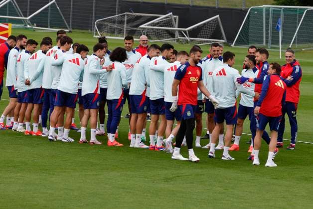Spanish national team, Nationalteam during a training session at the SV Aasen Sports Center, in the town of Donaueschingen, Germany, 11 June 2024. Spain will face Croatia in their Euro 2024 soccer match at Olympiastadion stadium, in Berlin, on 15 June. Spain training session in Germany !ACHTUNG: NUR REDAKTIONELLE NUTZUNG!  Copyright: xJ.J.xGuillenx GRAF8594 0556451871st