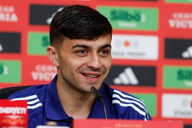 Spanish national team, Nationalteam player Pedro González Pedri during a press conference, PK, Pressekonferenz after the training session at the SV Aasen Sports Center, in the town of Donaueschingen, Germany, 11 June 2024. Spain will face Croatia in their Euro 2024 soccer match at Olympiastadion stadium, in Berlin, on 15 June. Spain training session and presser !ACHTUNG: NUR REDAKTIONELLE NUTZUNG!  Copyright: xJ.J.xGuillenx GRAF8721 0556459210st