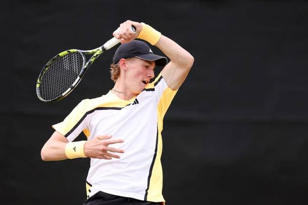 Henry Searle during his round of 32 match against Denis Kudia. Rothesay Open Nottingham, Day 2, Tennis, Lexus Nottingham Tennis Centre, Nottingham, UK - 11 June 2024  Copyright: xRyanxBrowne Shutterstockx 14523727an