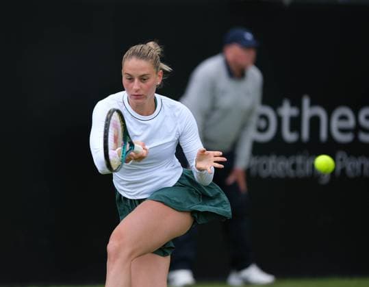 11th June 2024; Lexus Nottingham Tennis Centre, Nottingham, England; Rothesay Nottingham Open, Day 2; Marta Kostyuk plays a forehand shot to Daria Snigur, womens singles  ActionPlus12653449 PaulxBonser