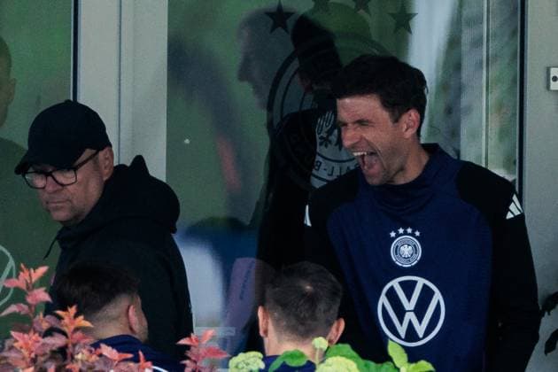 Training camp preparation UEFA EURO 2024 Germany 11 06 2024 Thomas Müller Germany, 13 laughing Training camp preparation UEFA EURO 2024 Germany Training HerzoBase, Herzogenaurach on 11 06 2024 Copyright: xBEAUTIFULxSPORTS Wunderlx