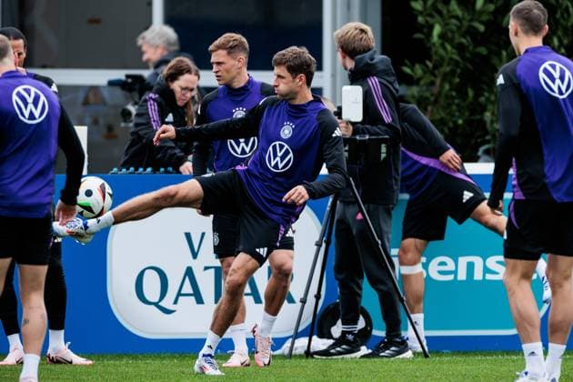 Training camp preparation UEFA EURO 2024 Germany 11 06 2024 Thomas Müller Germany, 13 on the ball Training camp preparation UEFA EURO 2024 Germany Training HerzoBase, Herzogenaurach on 11 06 2024 Copyright: xBEAUTIFULxSPORTS Wunderlx