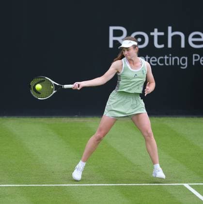 11th June 2024; Lexus Nottingham Tennis Centre, Nottingham, England; Rothesay Nottingham Open, Day 2; Daria Snigur plays a forehand shot to Marta Kostyuk, womens singles  ActionPlus12653489 PaulxBonser