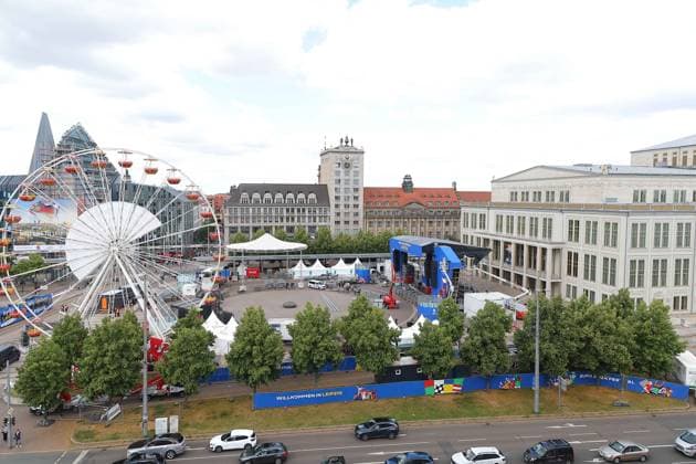 Tour fan zone Augustusplatz Leipzig UEFA EURO 2024 Leipzig, 11 06 2024, Augustusplatz, UEFA EURO 2024, Tour fan zone EURO Festival 2024 In the picture Overview Augustusplatz Leipzig with UEFA EURO 2024 fan zone ,