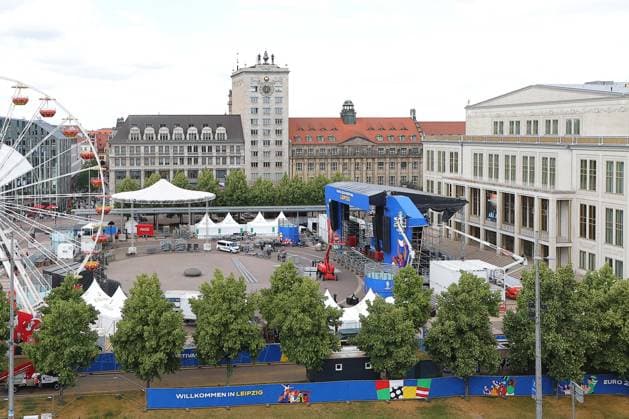 Tour fan zone Augustusplatz Leipzig UEFA EURO 2024 Leipzig, 11 06 2024, Augustusplatz, UEFA EURO 2024, Tour fan zone EURO Festival 2024 In the picture Overview Augustusplatz Leipzig with UEFA EURO 2024 fan zone ,