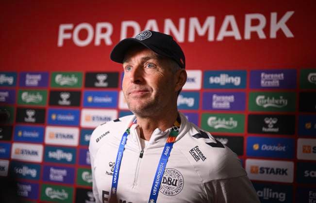 Football International EURO 2024 11 06 2024 PK, Mixed Zone Team Denmark in Freudenstadt Coach Kasper Hjulmand
