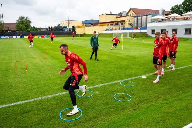 Coordination exercises with Attila Fiola 5, Hungary GER, Training Hungarian national team, Football, UEFA Euro 2024, 11 06 2024 GER, Training Hungarian national team, Football, UEFA Euro 2024, 11 06 2024 Weiler im Allgaeu Copyright: xEibner-Pressefoto FlorianxWolfx EP_FWF