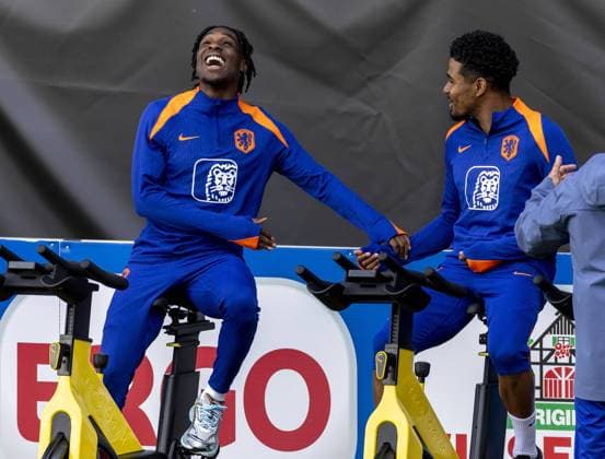 WOLFSBURG,11-06-2024, Training Camp of Team Netherlands in preparation of EURO 2024. Jeremy Frimpong and Ian Maatsen Team Netherlands 11-6-2024  x25471943x Copyright: