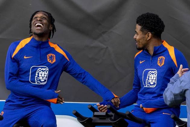 WOLFSBURG,11-06-2024, Training Camp of Team Netherlands in preparation of EURO 2024. Jeremy Frimpong and Ian Maatsen Team Netherlands 11-6-2024  x25471944x Copyright: