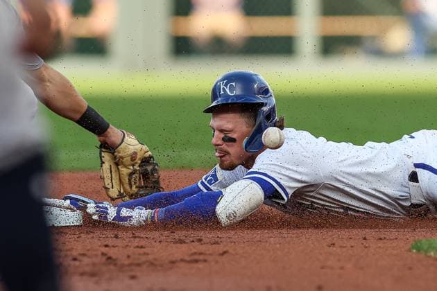 June 11, 2024, Kansas City, Missouri, USA: Kansas City Royals shortstop BOBBY WITT JR. (7) slides into second base safe against the New York Yankees at Kauffman Stadium in Kansas City. Kansas City USA - ZUMAc04_ 20240611_zma_c04_047 Copyright: xDavidxSmithx