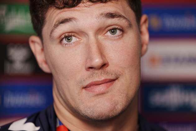 Denmarks player Andreas Christensen talks to the media in Freudenstadt, Germany, Wednesday June 12, 2024 , Freudenstadt Germany  Copyright: Ritzau Scanpix LiselottexSabroex spdk20240612-102057-L