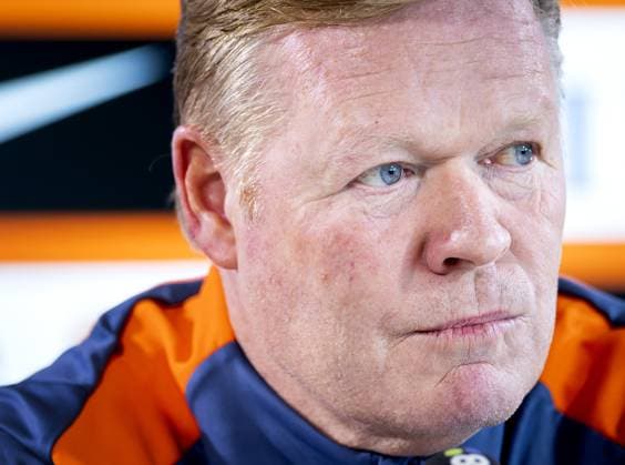 WOLFSBURG - National coach Ronald Koeman during a press conference, PK, Pressekonferenz of the Dutch national team, Nationalteam in the Volkswagen Arena on June 12, 2024 in Wolfsburg, Germany. The Dutch national team is preparing for the first group match at the European Football Championship in Germany against Poland. ANP KOEN VAN WEEL UEFA EURO, EM, Europameisterschaft,Fussball 2024 Germany 2024 xVIxANPxSportx xxANPxIVx 500915490 originalFilename: 500915490_20240612.jpg