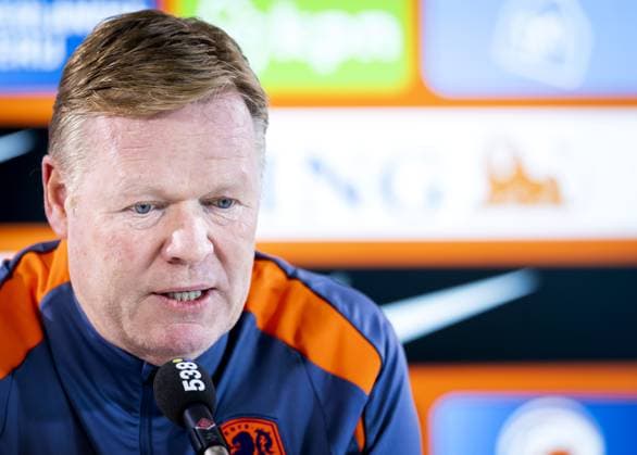 WOLFSBURG - National coach Ronald Koeman during a press conference, PK, Pressekonferenz of the Dutch national team, Nationalteam in the Volkswagen Arena on June 12, 2024 in Wolfsburg, Germany. The Dutch national team is preparing for the first group match at the European Football Championship in Germany against Poland. ANP KOEN VAN WEEL UEFA EURO, EM, Europameisterschaft,Fussball 2024 Germany 2024 xVIxANPxSportx xxANPxIVx 500915727 originalFilename: 500915727_20240612.jpg