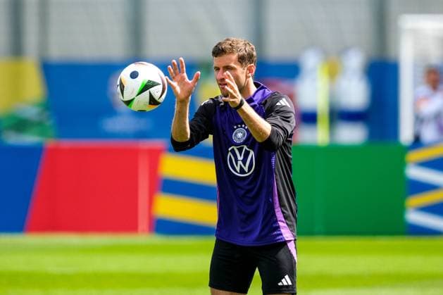 Thomas Mueller Germany , 13 on the ball, GER, DFB, Training, Football mens national team Germany, UEFA European Football Championship 2024, Herzogenaurach 12 06 2024 GER, DFB, Training, Football mens national team Germany, UEFA European Football Championship 2024, Herzogenaurach 12 06 2024 Herzogenaurach Copyright: xEibner-Pressefoto FlorianxWieganx EP_FWD