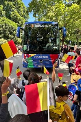 Belgium Media Activities UEFA EURO, EM, Europameisterschaft,Fussball 2024 12 06 2024 LUDWIGSBURG, GERMANY - JUNE 12 : Belgian Red Devils pictured during team arrival at the Sclosshotel Monrepos ahead of the UEFA Euro 2024 European Football Championship tournament on June 12, 2024 in Ludwigsburg, Germany, 12 06 2024 Ludwigsburg Germany  Copyright: xVincentxKalutx