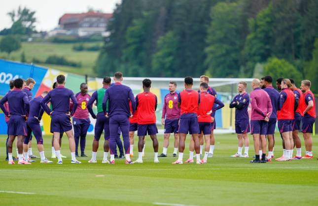 England Full Squad England Training Session and press conference, PK, Pressekonferenz UEFA European Championship, EM, Europameisterschaft 2024, Group C, Football, Spa & Golf Resort Weimarer Land, Blankenhain, Germany, 12 Jun 2024 EDITORIAL USE ONLY No use with unauthorised audio, video, data, fixture lists, club league logos or live services. Online in-match use limited to 120 images, no video emulation. No use in betting, games or single club league player publications.  Copyright: xDavexShopland Shutterstockx 14523751h