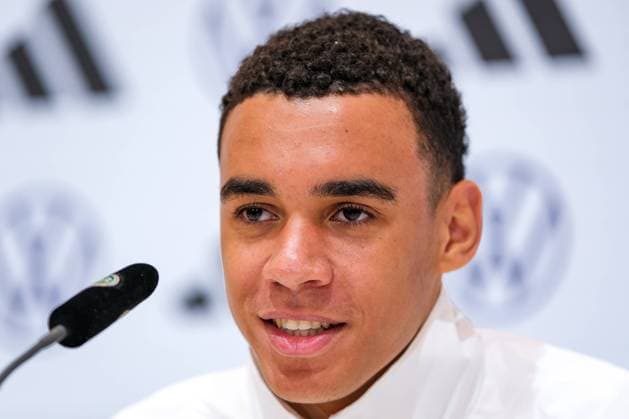 Jamal Musiala Germany , 10 , GER, DFB, Press conference, Football mens national team Germany, UEFA European Football Championship 2024,Herzogenaurach 12 06 2024 GER, DFB, Press conference, Football mens national team Germany, UEFA European Football Championship 2024,Herzogenaurach 12 06 2024 Herzogenaurach Copyright: xEibner-Pressefoto FlorianxWieganx EP_FWD