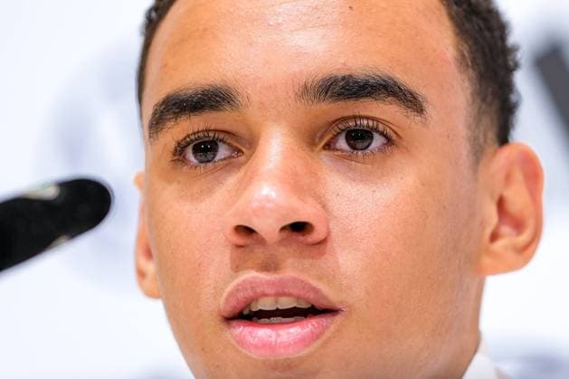 Jamal Musiala Germany , 10 , GER, DFB, Press conference, Football mens national team Germany, UEFA European Football Championship 2024,Herzogenaurach 12 06 2024 GER, DFB, Press conference, Football mens national team Germany, UEFA European Football Championship 2024,Herzogenaurach 12 06 2024 Herzogenaurach Copyright: xEibner-Pressefoto FlorianxWieganx EP_FWD
