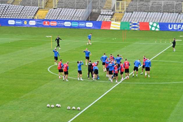 GER, UEFA European Championship 2024, Slovenian Base Camp Wuppertal 12 06 2023,Wuppertal ,Stadion am Zoo, GER, UEFA European Championship 2024, Slovenian Base Camp Wuppertal in the picture the Slovenian team training in the stadium at the zoo NordphotoxGmbHx xFreund nph00018