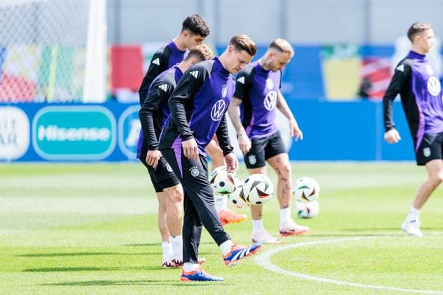 Training camp preparation UEFA EURO 2024 Germany 12 06 2024 Marc Andre ter Stegen Germany, 22 holds up a ball Training camp preparation UEFA EURO 2024 Germany Training HerzoBase, Herzogenaurach on 12 06 2024 Copyright: xBEAUTIFULxSPORTS Wunderlx