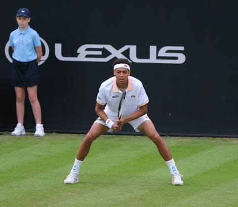 12th June 2024; Lexus Nottingham Tennis Centre, Nottingham, England; Rothesay Nottingham Open, Day 3; Paul Jubb waits for the serve from Jacob Fearnley, mens singles  ActionPlus1265367120240612 PaulxBonser