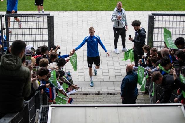 Public training, Slovenia 12 06 2024 Zan Karnicnik Slovenia, NK Celje, 2 Public training, Slovenia Stadion am ZOO, Wuppertal 12 06 2024 Copyright: xBEAUTIFULxSPORTS Buriakovx
