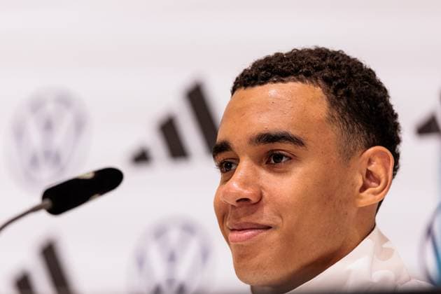 Training camp preparation UEFA EURO 2024 Germany 12 06 2024 Jamal Musiala Germany, 10 smiles Training camp preparation UEFA EURO 2024 Germany Press conference HerzoBase, Herzogenaurach on 12 06 2024 Copyright: xBEAUTIFULxSPORTS Wunderlx