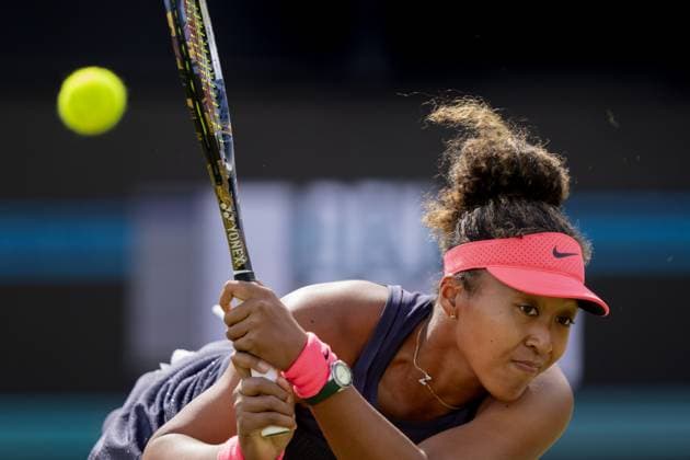 ROSMALEN - Naomi Osaka (JPN) in action against Suzan Lamens (NED) on the fifth day of the Libema Open tennis tournament in Rosmalen. ANP SANDER KONING xVIxANPxSportx xxANPxIVx 500932120 originalFilename: 500932120_20240612.jpg