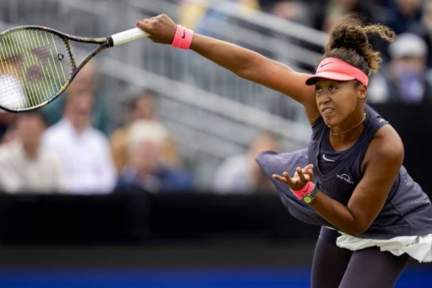 ROSMALEN - Naomi Osaka (JPN) in action against Suzan Lamens (NED) on the fifth day of the Libema Open tennis tournament in Rosmalen. ANP SANDER KONING xVIxANPxSportx xxANPxIVx 500932127 originalFilename: 500932127_20240612.jpg