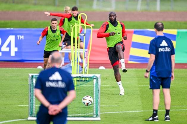 Belgium Media Activities UEFA EURO, EM, Europameisterschaft,Fussball 2024 12 06 2024 FREIBERG AM NECKA, GERMANY - JUNE 12 : Lukaku Romelu forward of Belgium during a training session of the Belgian Red Devils at the UEFA Euro 2024 European Football Championship tournament on June 12, 2024 in Freiberg am Necka, Germany, 12 06 2024 Freiberg am Necka Germany  Copyright: xVincentxKalutx
