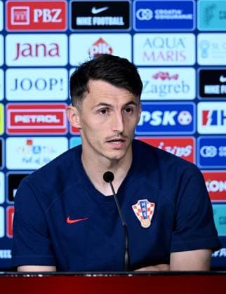 PXL_CRO football team press Ante Budimir of Croatian national football team during press conference, PK, Pressekonferenz in Neuruppin, Germany on 12. June 2024. MarkoxLukunic PIXSELL