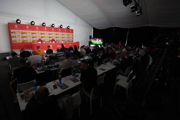 HANOWER 12.06.2024 KONFERENCJA PRASOWA REPREZENTACJI POLSKI NA EURO 2024 --- POLISH FOOTBALL national team, Nationalteam press conference, PK, Pressekonferenz ON EURO 2024 IN HANOVER EMIL KOPANSKI MICHAL PROBIERZ DZIENNIKARZE FOT. PIOTR KUCZA FOTOPYK NEWSPIX.PL --- Newspix.pl  240612PYK0032