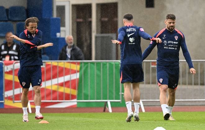 PXL_CRO football team training Croatian national football team during their training in Neuruppin, Germany on 12. June 2024. MarkoxLukunic PIXSELL