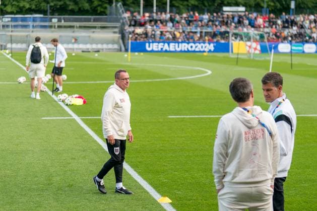 SOCCER - UEFA EURO, EM, Europameisterschaft,Fussball 2024 BERLIN,GERMANY,12.JUN.24 - SOCCER -UEFA EURO 2024, OEFB, Oesterreichischer Fussball-Bund, training. Image shows an overview with head coach Ralf Rangnick (AUT).  GEPAxpictures xJohannesxFriedl