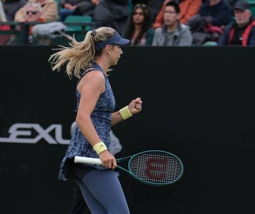 12th June 2024; Lexus Nottingham Tennis Centre, Nottingham, England; Rothesay Nottingham Open, Day 3; Katie Boulter celebrates the point against Rebecca Marino, womens singles  ActionPlus1265373620240612 PaulxBonser