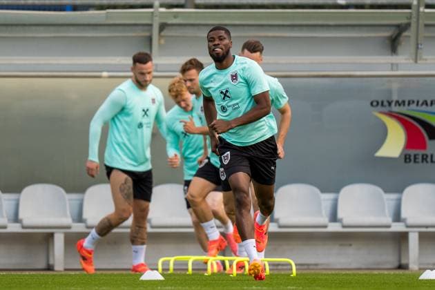 SOCCER - UEFA EURO, EM, Europameisterschaft,Fussball 2024 BERLIN,GERMANY,12.JUN.24 - SOCCER -UEFA EURO 2024, OEFB, Oesterreichischer Fussball-Bund, training. Image shows Kevin Danso (AUT).  GEPAxpictures xJohannesxFriedl